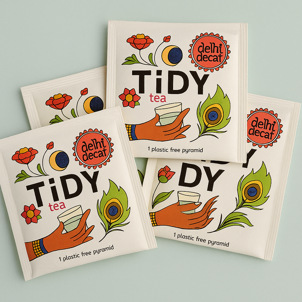 50 Individually wrapped Delhi Decaf Pyramids.